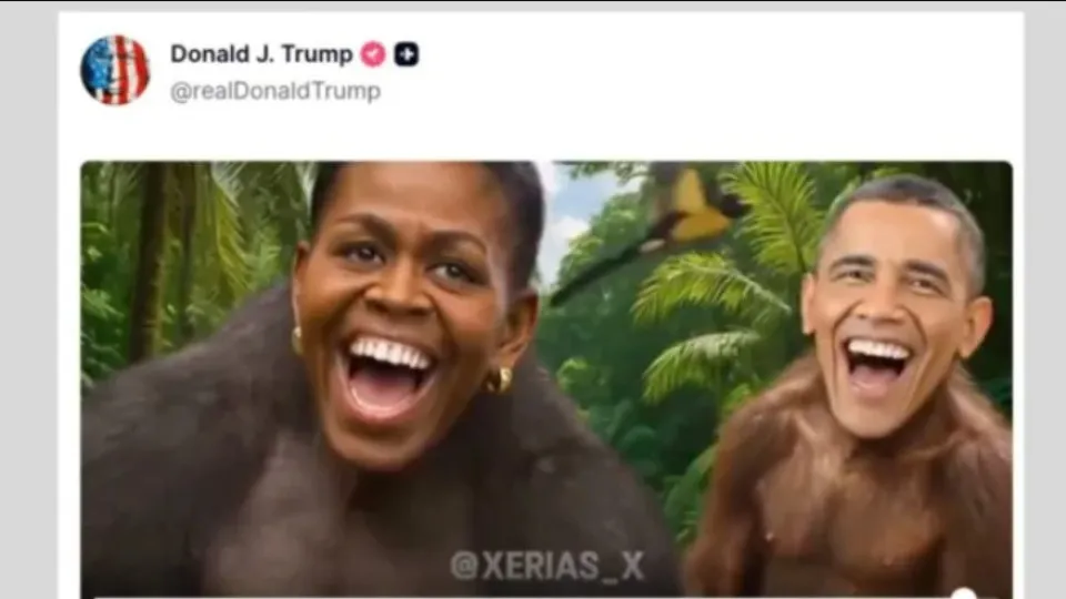 Trump recua e apaga vídeo racista que mostra Barack e Michelle Obama como macacos