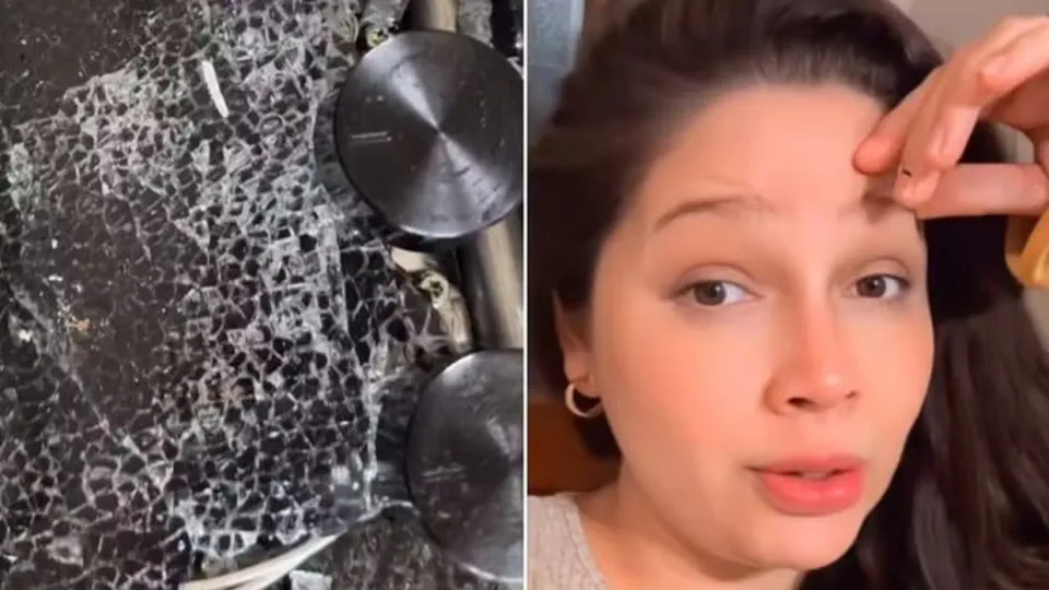 Mãe faz alerta após fogão de vidro explodir: