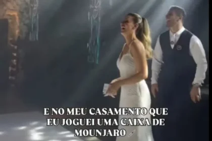 Noiva joga “Mounjaro” no lugar do buquê e viraliza; veja