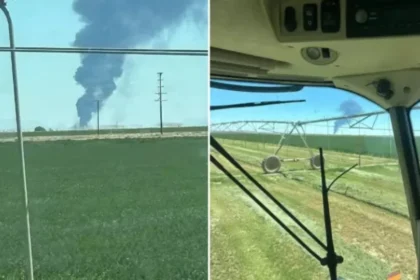 Avião bombardeiro cai logo após decolar de base aérea nos EUA