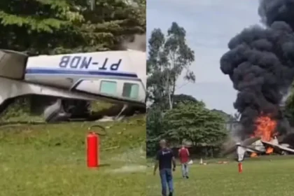 Duas pessoas morrem em queda de avião de pequeno porte no interior de São Paulo