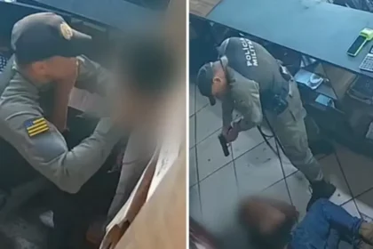 PM flagrado batendo e ameaçando jovem paga fiança e é solto em Goiás